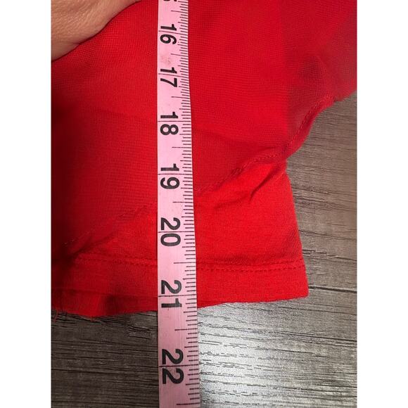 AGB red sheer ruffle sleeveless layered blouse women's size small - Picture 6 of 6